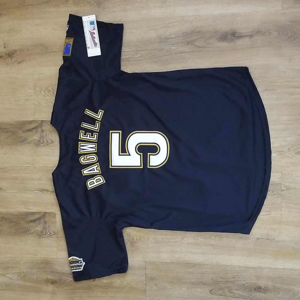 Jeff Bagwell Astros Blue Throwback Mens Stitched New Astrodome - Picture 8 of 12